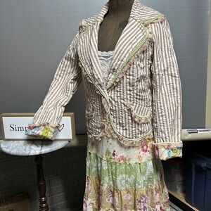 jacket/maxi skirt vintage Victorian boho NWT quilted jacket Loveshack fancy XS